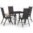 Set mobilier de grădină, 9 piese, negru, aluminiu GartenMobel Dekor