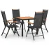 Set mobilier de grădină, 9 piese, negru, aluminiu GartenMobel Dekor