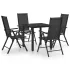 Set mobilier de grădină, 5 piese, argintiu și negru, aluminiu GartenMobel Dekor