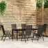 Set mobilier de grădină, 7 piese, negru, poliratan GartenMobel Dekor