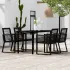 Set mobilier de grădină, 5 piese, negru, ratan PVC GartenMobel Dekor