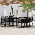 Set mobilier de grădină, 7 piese, negru, ratan PVC GartenMobel Dekor