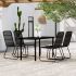 Set mobilier de grădină, 7 piese, negru GartenMobel Dekor