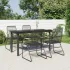 Set mobilier de grădină, 7 piese, negru, ratan PVC GartenMobel Dekor