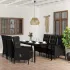 Set de servit masa pentru grădină, 7 piese, gri și negru GartenMobel Dekor