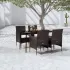 Set de masă pentru grădină, 7 piese, cu perne, negru GartenMobel Dekor