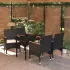 Set de masă pentru grădină, 5 piese, cu perne, negru GartenMobel Dekor
