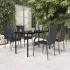Set mobilier de grădină, 7 piese, negru, poliratan GartenMobel Dekor