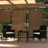 Set de masă pentru grădină, 5 piese, cu perne, negru GartenMobel Dekor