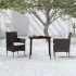 Set de masă pentru grădină, 7 piese, cu perne, negru GartenMobel Dekor