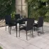 Set mobilier de grădină, 7 piese, negru, poliratan GartenMobel Dekor