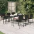 Set mobilier de grădină, 7 piese, negru, poliratan GartenMobel Dekor