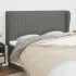 Tăblie de pat cu aripioare gri închis 93x23x118/128 cm textil GartenMobel Dekor