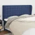 Tăblie de pat cu aripioare, negru, 163x23x118/128 cm, textil GartenMobel Dekor