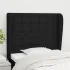 Tăblie de pat cu aripioare negru 183x23x78/88 cm textil GartenMobel Dekor