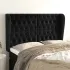 Tăblie de pat cu aripioare, negru, 183x23x118/128 cm, catifea GartenMobel Dekor