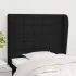 Tăblie de pat cu aripioare negru 183x23x78/88 cm textil GartenMobel Dekor