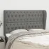 Tăblie de pat cu aripioare, negru, 147x23x118/128 cm, textil GartenMobel Dekor
