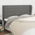 Tăblie de pat cu aripioare, negru, 163x23x118/128 cm, textil GartenMobel Dekor
