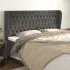 Tăblie de pat cu aripioare gri închis 183x23x118/128 cm catifea GartenMobel Dekor