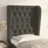 Tăblie de pat cu aripioare gri închis 183x23x118/128 cm catifea GartenMobel Dekor