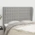Tăblie de pat cu aripioare, negru, 147x23x118/128 cm, textil GartenMobel Dekor
