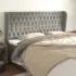 Tăblie de pat cu aripioare gri deschis 183x23x118/128cm catifea GartenMobel Dekor