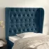 Tăblie pat cu urechi albastru închis 147x23x118/128 cm catifea GartenMobel Dekor