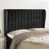 Tăblie de pat cu aripioare negru 163x23x78/88 cm catifea GartenMobel Dekor