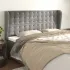 Tăblie pat cu urechi albastru închis 163x23x118/128 cm catifea GartenMobel Dekor