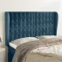 Tăblie pat cu aripioare albastru închis 163x23x78/88 cm catifea GartenMobel Dekor