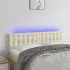 Tăblie de pat cu LED, crem, 160x5x78/88 cm, piele ecologică GartenMobel Dekor