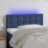 Tăblie de pat cu LED, albastru, 160x5x78/88 cm, textil GartenMobel Dekor