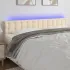 Tăblie de pat cu LED, gri taupe, 200x5x78/88 cm, textil GartenMobel Dekor