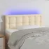 Tăblie de pat cu LED, gri taupe, 90x5x78/88 cm, textil GartenMobel Dekor