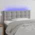 Tăblie de pat cu LED, gri taupe, 100x5x78/88 cm, textil GartenMobel Dekor