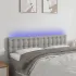 Tăblie de pat cu LED, negru, 144x5x78/88 cm, textil GartenMobel Dekor