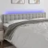 Tăblie de pat cu LED, gri taupe, 200x5x78/88 cm, textil GartenMobel Dekor