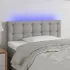 Tăblie de pat cu LED, gri taupe, 80x5x78/88 cm, textil GartenMobel Dekor