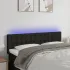 Tăblie de pat cu LED, negru, 160x5x78/88 cm, textil GartenMobel Dekor
