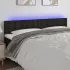 Tăblie de pat cu LED, negru, 160x5x78/88 cm, textil GartenMobel Dekor