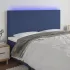 Tăblie de pat cu LED, gri taupe, 200x5x118/128 cm, textil GartenMobel Dekor