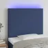 Tăblie de pat cu LED, gri taupe, 90x5x118/128 cm, textil GartenMobel Dekor