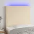 Tăblie de pat cu LED, gri taupe, 100x5x118/128 cm, textil GartenMobel Dekor