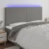 Tăblie de pat cu LED, gri taupe, 180x5x118/128 cm, textil GartenMobel Dekor