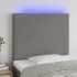 Tăblie de pat cu LED, gri taupe, 80x5x118/128 cm, textil GartenMobel Dekor