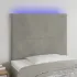 Tăblie de pat cu LED, gri deschis, 200x5x78/88 cm, catifea GartenMobel Dekor