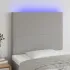 Tăblie de pat cu LED, gri taupe, 100x5x118/128 cm, textil GartenMobel Dekor