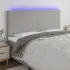 Tăblie de pat cu LED, gri taupe, 160x5x118/128 cm, textil GartenMobel Dekor