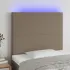 Tăblie de pat cu LED, gri taupe, 200x5x78/88 cm, textil GartenMobel Dekor